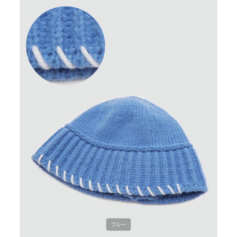 ニット帽 メンズ レディース ステッチデザイン ニットキャップ ビーニー ストリート 韓国ファッション カジュアル 古着MIX イエロー ラベンダー ブラック グレー | improves | 24