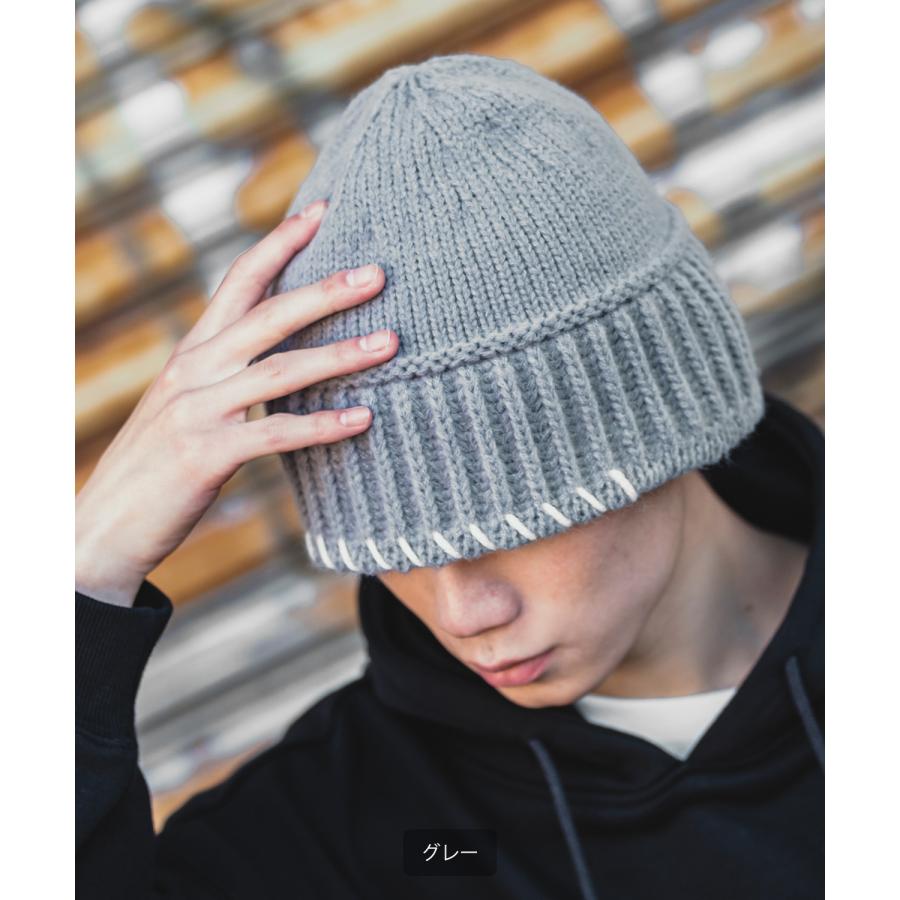ニット帽 メンズ レディース ステッチデザイン ニットキャップ ビーニー ストリート 韓国ファッション カジュアル 古着MIX イエロー ラベンダー ブラック グレー | improves | 12