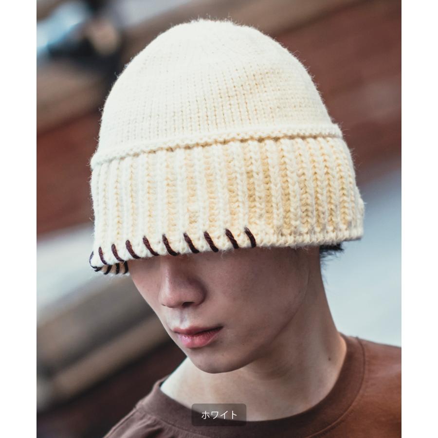 ニット帽 メンズ レディース ステッチデザイン ニットキャップ ビーニー ストリート 韓国ファッション カジュアル 古着MIX イエロー ラベンダー ブラック グレー | improves | 13