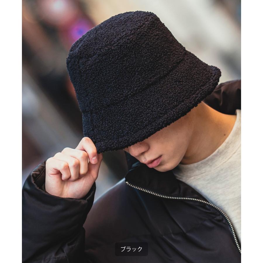 ハット メンズ レディース バケットハット 帽子 ボア ストリート 韓国ファッション カジュアル 古着MIX ブラック ブラウン ホワイト | improves | 08