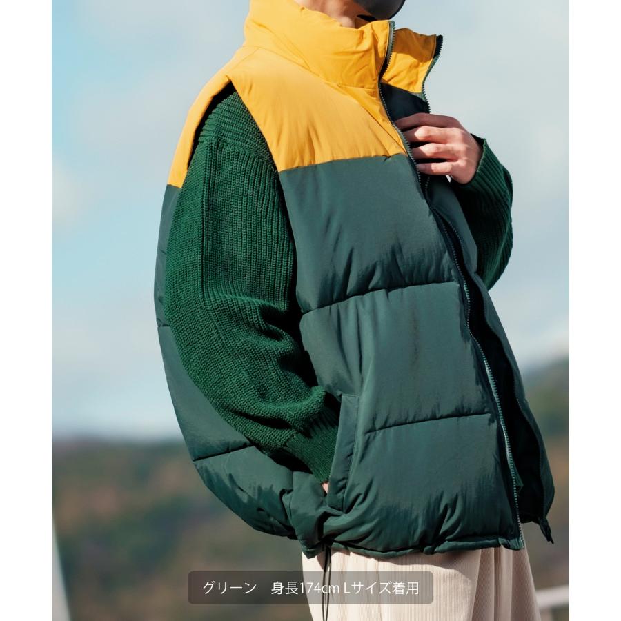 improves（インプローブス） ダウンベスト メンズ ワッペン 切替え