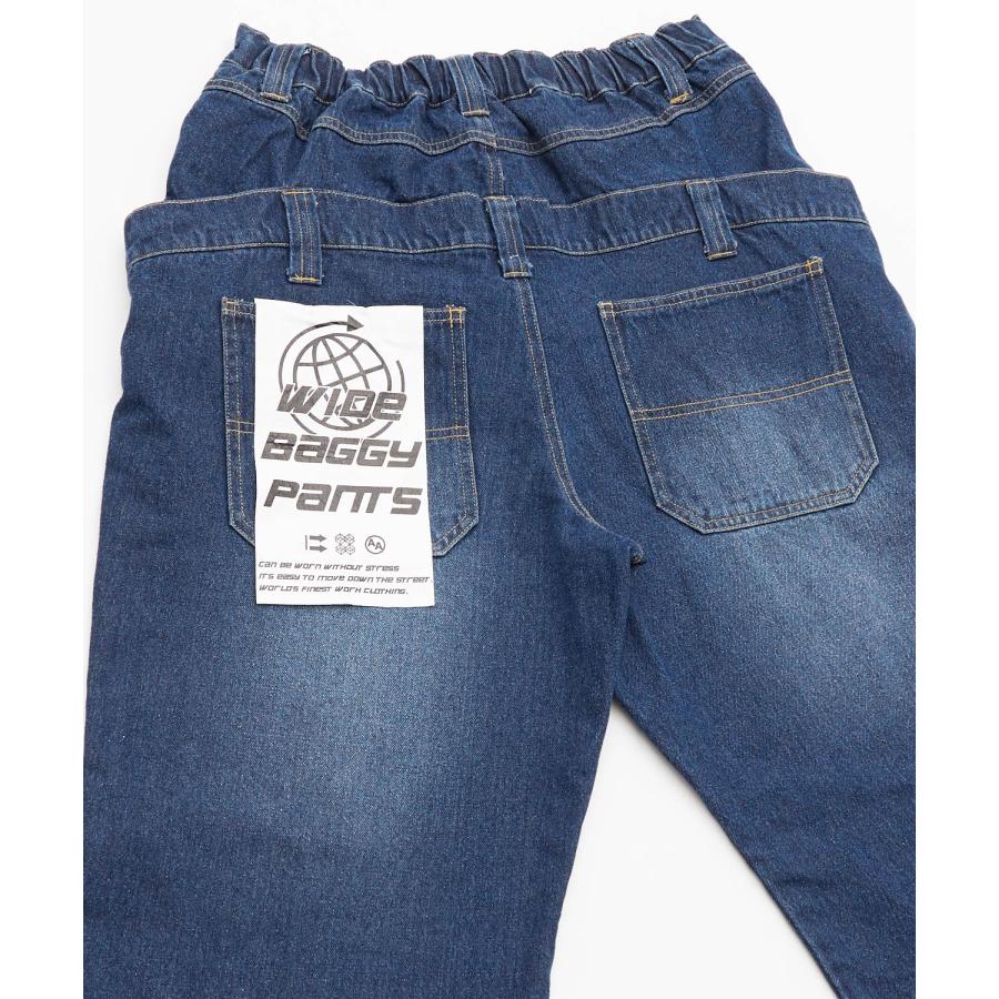 デニムパンツ メンズ ダブルウエスト バギーパンツ ワイド ジーンズ イージーパンツ 大きめ アメカジ カジュアル スケーター ストリート | improves | 20