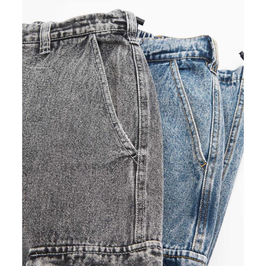 デニムパンツ メンズ カーゴパンツ ケミカルウォッシュ ワイド ジーンズ イージーパンツ 大きめ アメカジ カジュアル スケーター ストリート | improves | 17