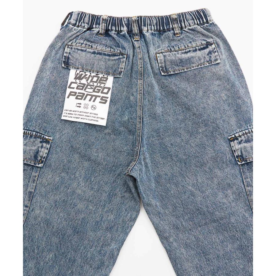 デニムパンツ メンズ カーゴパンツ ケミカルウォッシュ ワイド ジーンズ イージーパンツ 大きめ アメカジ カジュアル スケーター ストリート | improves | 19