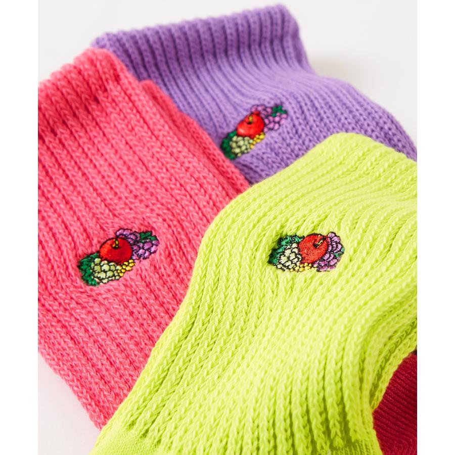 ソックス FRUIT OF THE LOOM/フルーツオブザルーム 3足セット ワンポイント 刺しゅう カラーソックス スニーカーソックス 靴下 くつした | FRUIT OF THE LOOM | 05