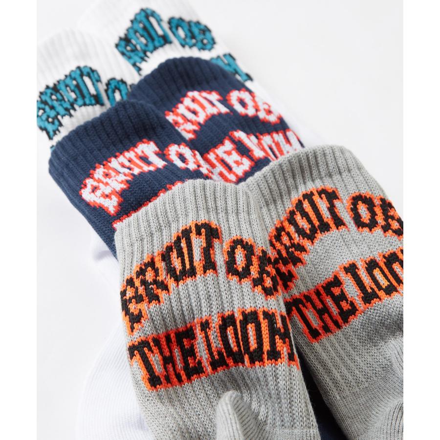 ソックス メンズ FRUIT OF THE LOOM/フルーツオブザルーム 3足セット カレッジロゴ カラーソックス スニーカーソックス 靴下 くつした | FRUIT OF THE LOOM | 05