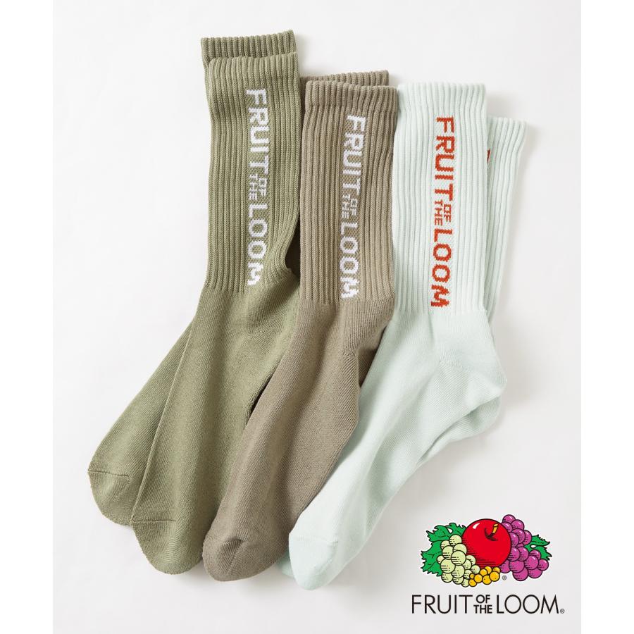 ソックス メンズ FRUIT OF THE LOOM/フルーツオブザルーム 3足セット ロゴ デザイン カラーソックス スニーカーソックス アーミーソックス 靴下 くつした | FRUIT OF THE LOOM