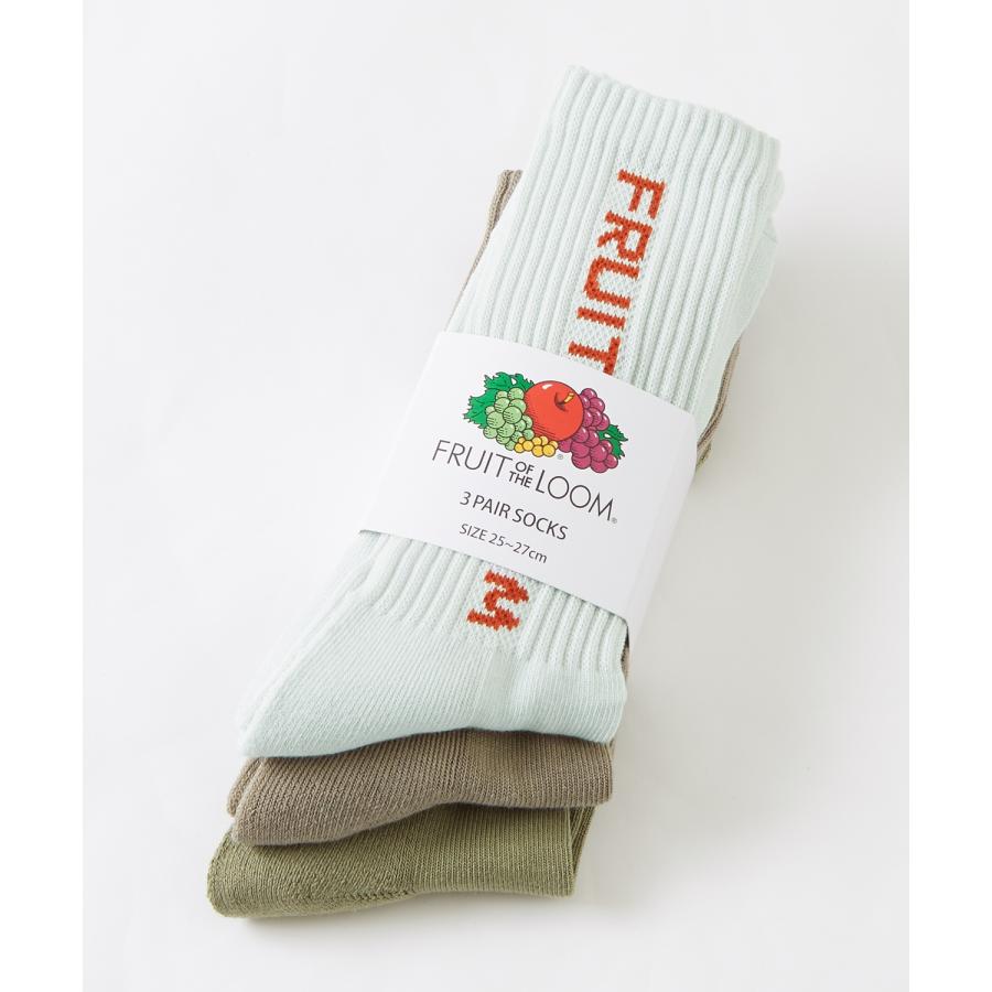 ソックス メンズ FRUIT OF THE LOOM/フルーツオブザルーム 3足セット ロゴ デザイン カラーソックス スニーカーソックス アーミーソックス 靴下 くつした | FRUIT OF THE LOOM | 05
