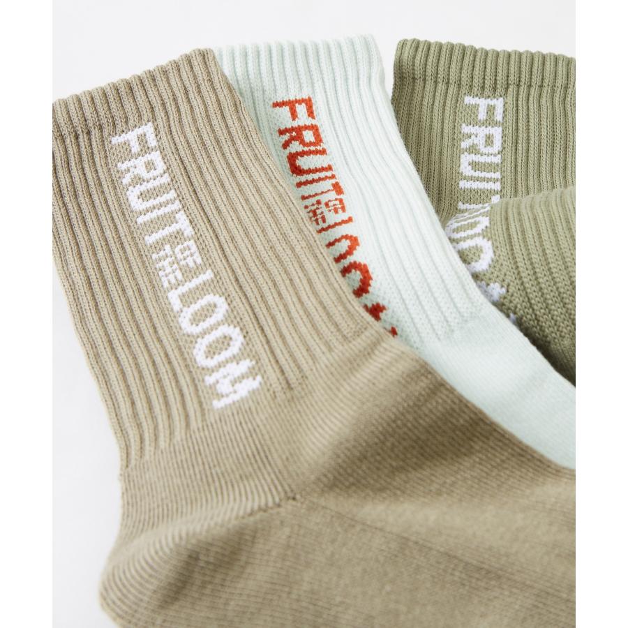ソックス メンズ FRUIT OF THE LOOM/フルーツオブザルーム 3足セット ロゴ デザイン カラーソックス スニーカーソックス アーミーソックス 靴下 くつした | FRUIT OF THE LOOM | 06