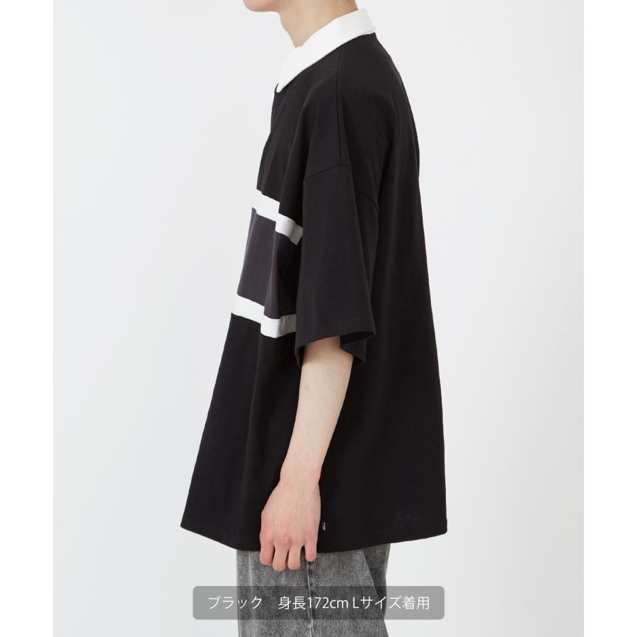 ポロシャツ メンズ USコットン アメリカ綿 切り替え ボーダー 半袖 無地 ラガーシャツ ビッグサイズ オーバーサイズ 古着MIX アメカジ ストリート | improves | 15