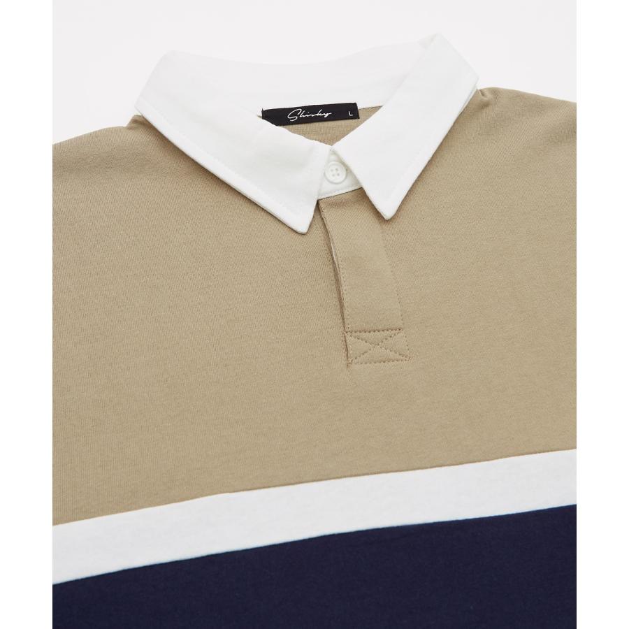 ポロシャツ メンズ USコットン アメリカ綿 切り替え ボーダー 半袖 無地 ラガーシャツ ビッグサイズ オーバーサイズ 古着MIX アメカジ ストリート | improves | 18