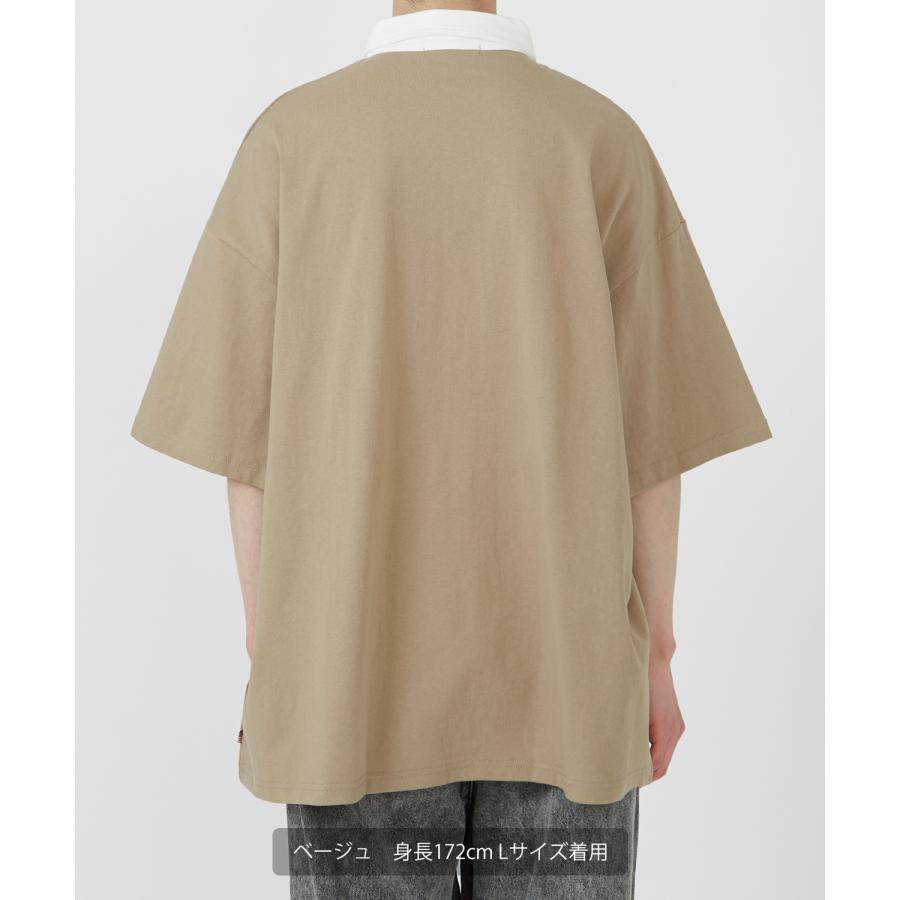 ポロシャツ メンズ USコットン アメリカ綿 切り替え ボーダー 半袖 無地 ラガーシャツ ビッグサイズ オーバーサイズ 古着MIX アメカジ ストリート | improves | 07