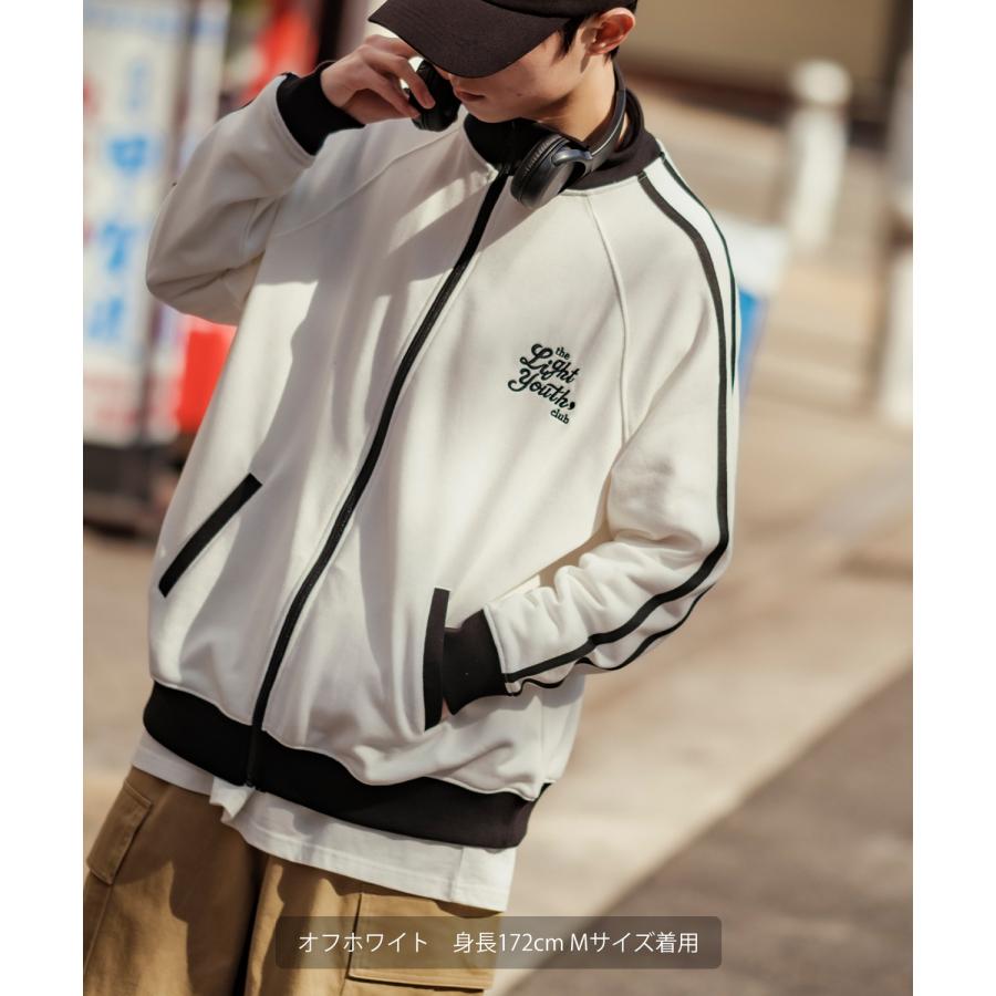 ジャケット メンズ バイカラー 刺しゅう ライントラック トレーニング 裏毛スウェット ブルゾン ジャンパー アウトドア ストリート レトロ アメカジ 古着MIX | improves | 04