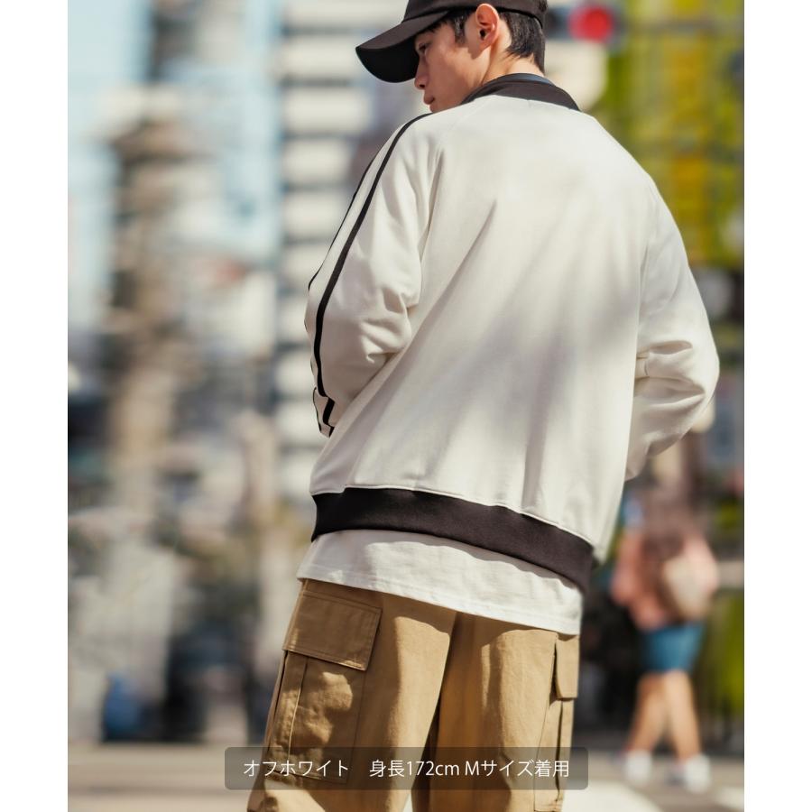 ジャケット メンズ バイカラー 刺しゅう ライントラック トレーニング 裏毛スウェット ブルゾン ジャンパー アウトドア ストリート レトロ アメカジ 古着MIX | improves | 05