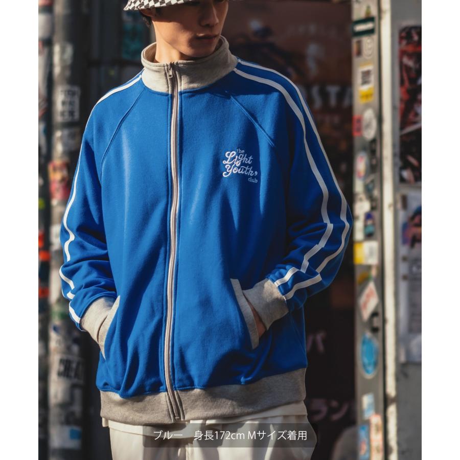 ジャケット メンズ バイカラー 刺しゅう ライントラック トレーニング 裏毛スウェット ブルゾン ジャンパー アウトドア ストリート レトロ アメカジ 古着MIX | improves | 09