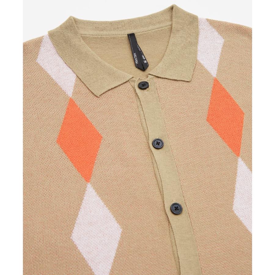 半袖シャツ メンズ ニット カーディガン ポロ アーガイル ダイヤ チェック 大きめ オーバーサイズ カジュアル キレイめ シンプル ベーシック おしゃれ | improves | 14