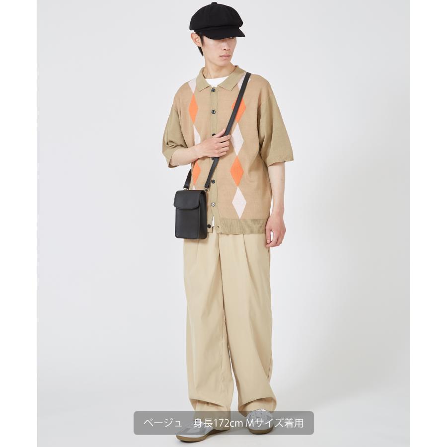 半袖シャツ メンズ ニット カーディガン ポロ アーガイル ダイヤ チェック 大きめ オーバーサイズ カジュアル キレイめ シンプル ベーシック おしゃれ | improves | 10