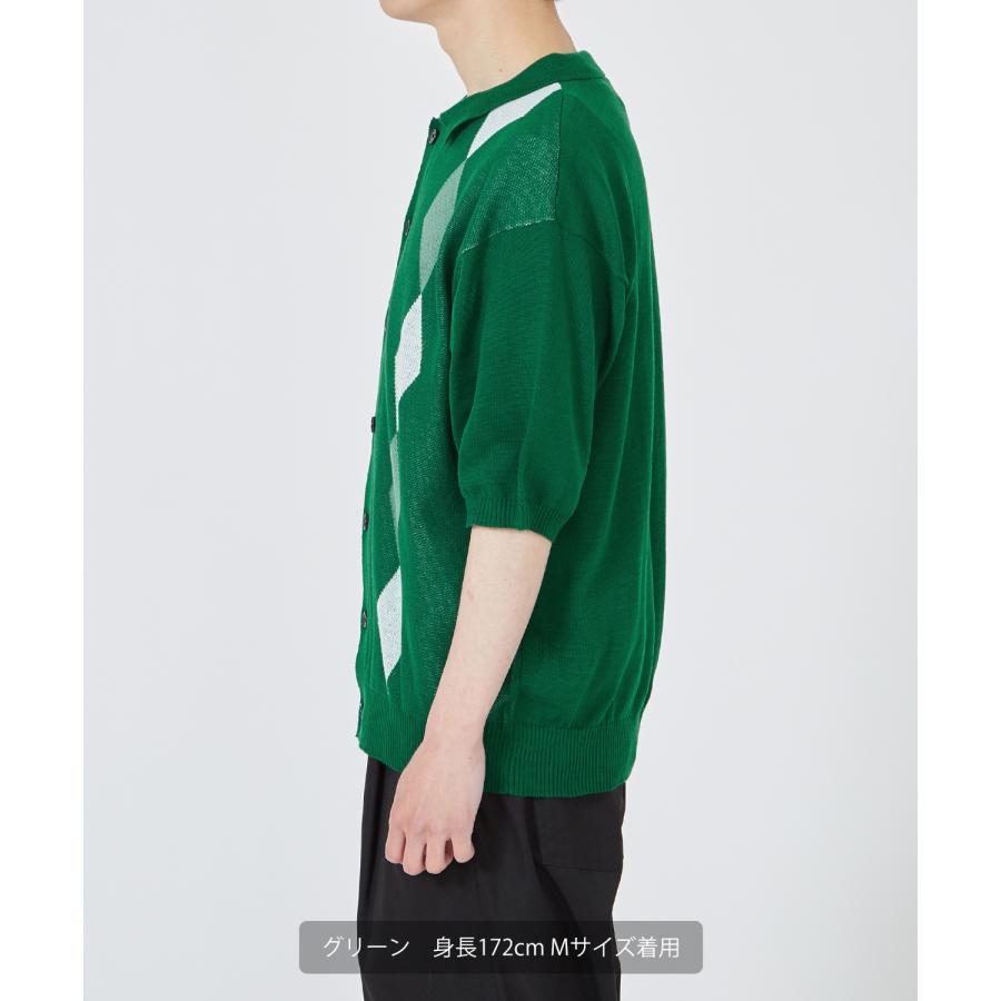 半袖シャツ メンズ ニット カーディガン ポロ アーガイル ダイヤ チェック 大きめ オーバーサイズ カジュアル キレイめ シンプル ベーシック おしゃれ | improves | 12