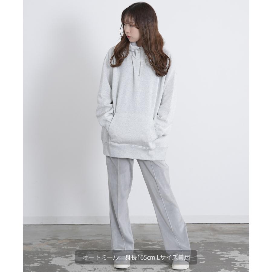 パーカー メンズ ハーフジップ コットンタッチ 裏起毛 無地 スウェット ハーフジップ オーバーサイズ 大きめ アメカジ カジュアル ストリート スケーター 韓国 | improves | 23