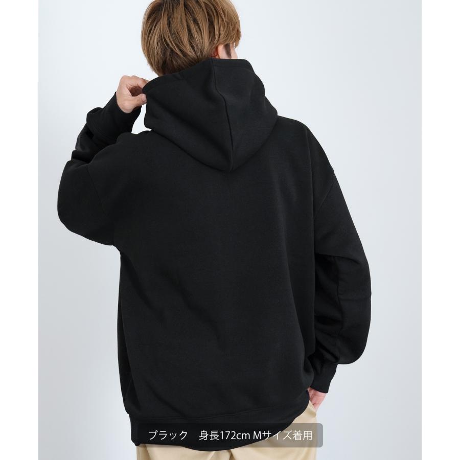 パーカー メンズ ハーフジップ コットンタッチ 裏起毛 無地 スウェット ハーフジップ オーバーサイズ 大きめ アメカジ カジュアル ストリート スケーター 韓国 | improves | 07