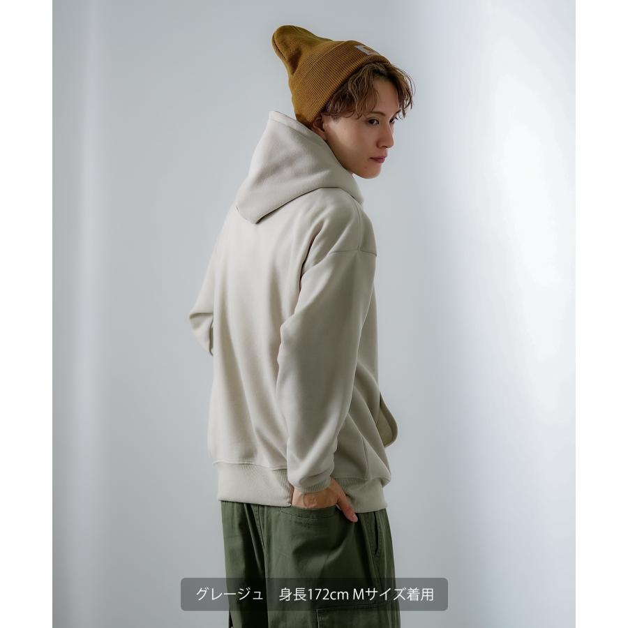 パーカー メンズ ハーフジップ コットンタッチ 裏起毛 無地 スウェット ハーフジップ オーバーサイズ 大きめ アメカジ カジュアル ストリート スケーター 韓国 | improves | 14