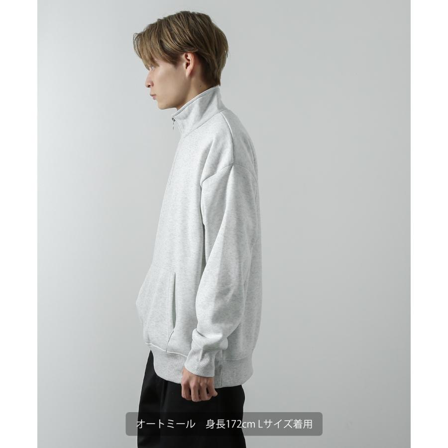 トレーナー メンズ ハーフジップ コットンタッチ 裏起毛 無地 スウェット オーバーサイズ 大きめ アメカジ カジュアル ストリート シンプル スケーター 韓国 | improves | 17