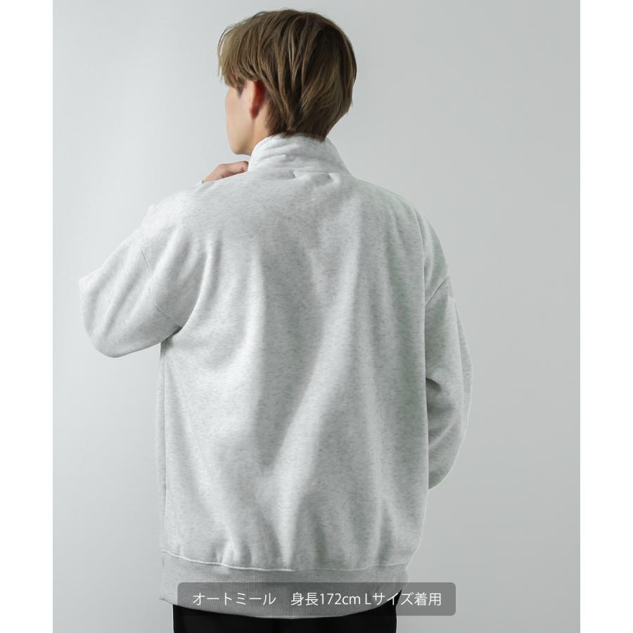 トレーナー メンズ ハーフジップ コットンタッチ 裏起毛 無地 スウェット オーバーサイズ 大きめ アメカジ カジュアル ストリート シンプル スケーター 韓国 | improves | 18