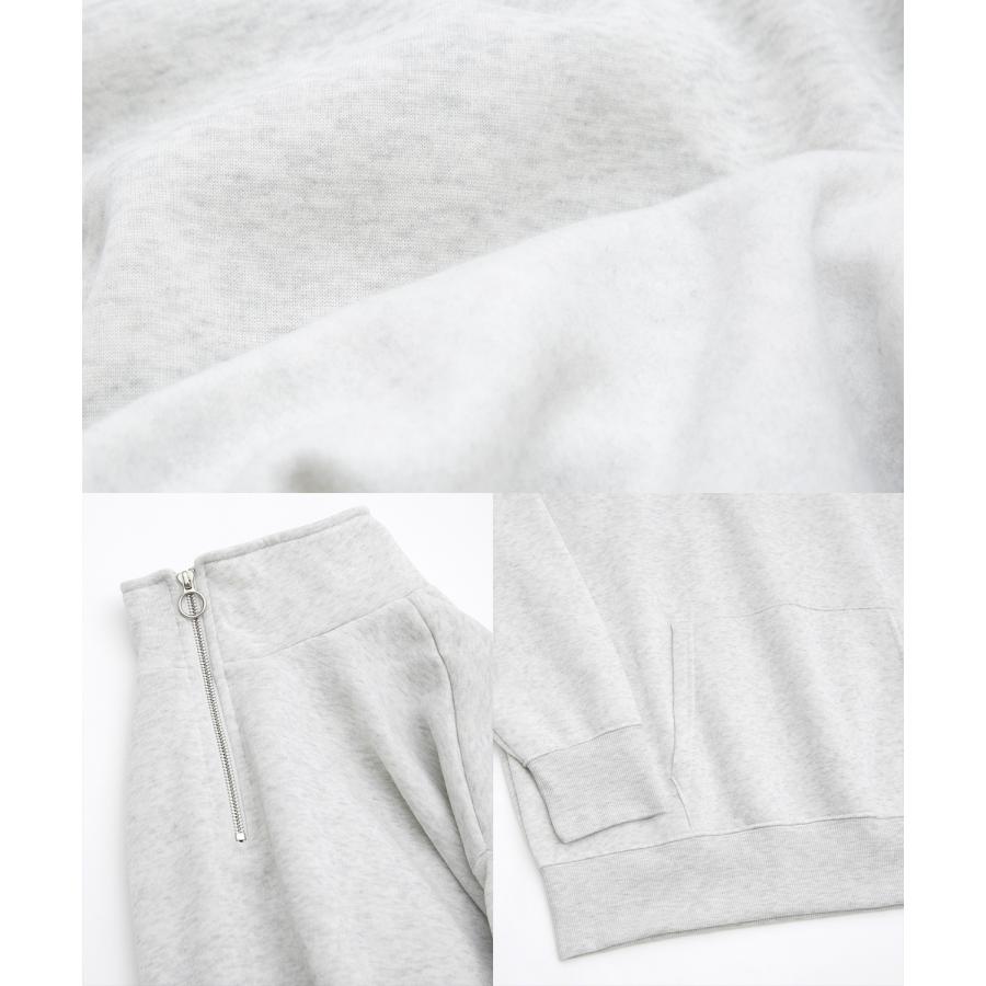 トレーナー メンズ ハーフジップ コットンタッチ 裏起毛 無地 スウェット オーバーサイズ 大きめ アメカジ カジュアル ストリート シンプル スケーター 韓国 | improves | 24