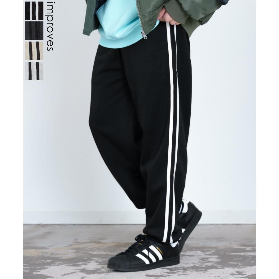 ラインパンツ メンズ 裏起毛 スウェット イージーパンツ オーバーサイズ 大きめ アメカジ カジュアル ストリート シンプル スケーター 韓国ファッション | improves