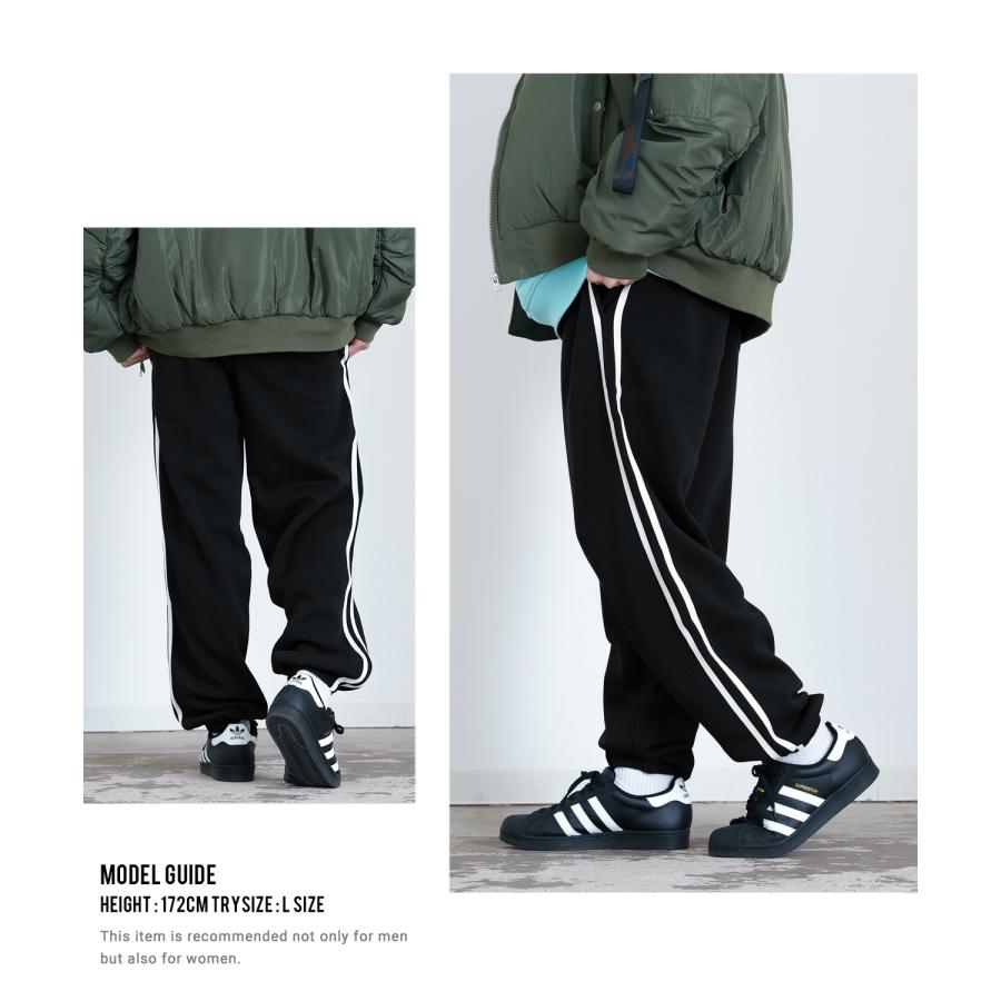 ラインパンツ メンズ 裏起毛 スウェット イージーパンツ オーバーサイズ 大きめ アメカジ カジュアル ストリート シンプル スケーター 韓国ファッション | improves | 06