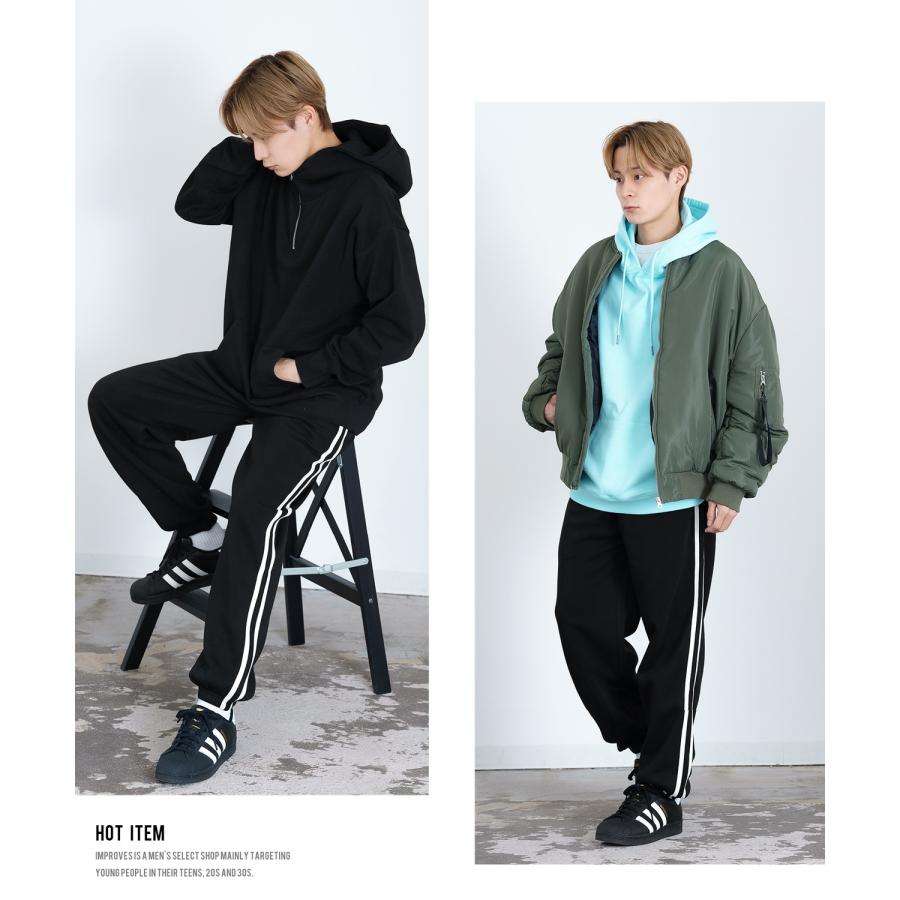 ラインパンツ メンズ 裏起毛 スウェット イージーパンツ オーバーサイズ 大きめ アメカジ カジュアル ストリート シンプル スケーター 韓国ファッション | improves | 07