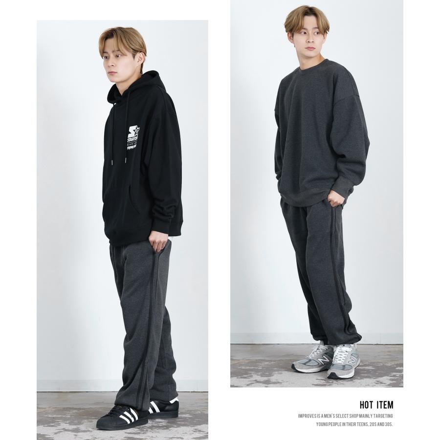 ラインパンツ メンズ 裏起毛 スウェット イージーパンツ オーバーサイズ 大きめ アメカジ カジュアル ストリート シンプル スケーター 韓国ファッション | improves | 10