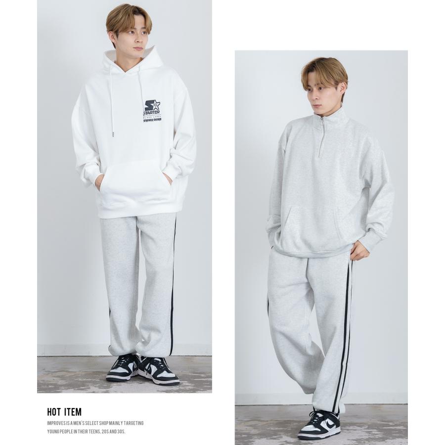 ラインパンツ メンズ 裏起毛 スウェット イージーパンツ オーバーサイズ 大きめ アメカジ カジュアル ストリート シンプル スケーター 韓国ファッション | improves | 13