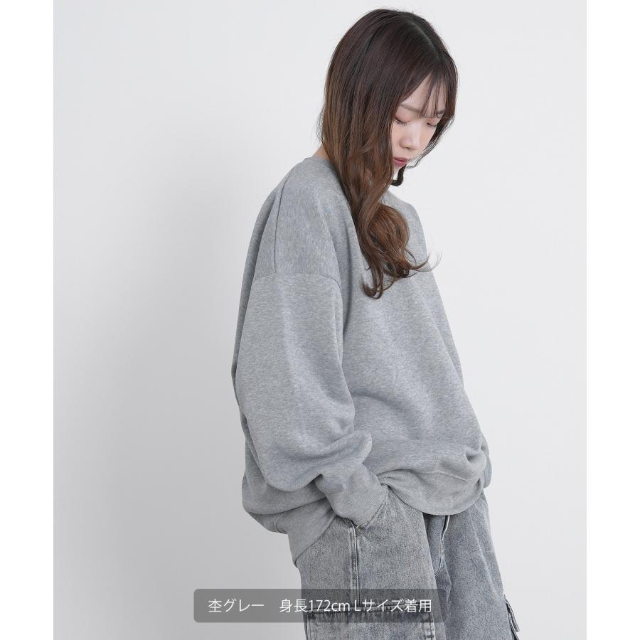 トレーナー メンズ コットンタッチ 裏起毛 無地 スウェット クルーネック ドルマンスリーブ オーバーサイズ 大きめ ストリート シンプル スケーター 韓国 | improves | 16