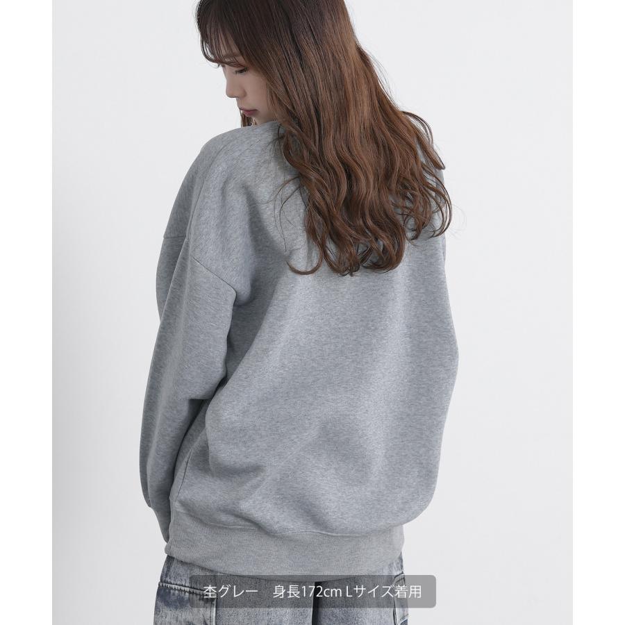 トレーナー メンズ コットンタッチ 裏起毛 無地 スウェット クルーネック ドルマンスリーブ オーバーサイズ 大きめ ストリート シンプル スケーター 韓国 | improves | 17