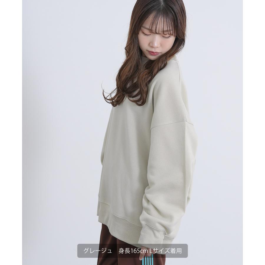 トレーナー メンズ コットンタッチ 裏起毛 無地 スウェット クルーネック ドルマンスリーブ オーバーサイズ 大きめ ストリート シンプル スケーター 韓国 | improves | 20