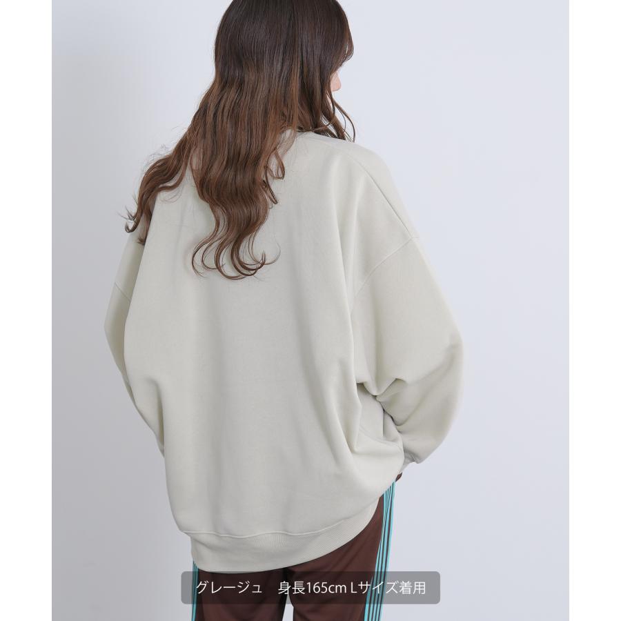 トレーナー メンズ コットンタッチ 裏起毛 無地 スウェット クルーネック ドルマンスリーブ オーバーサイズ 大きめ ストリート シンプル スケーター 韓国 | improves | 21