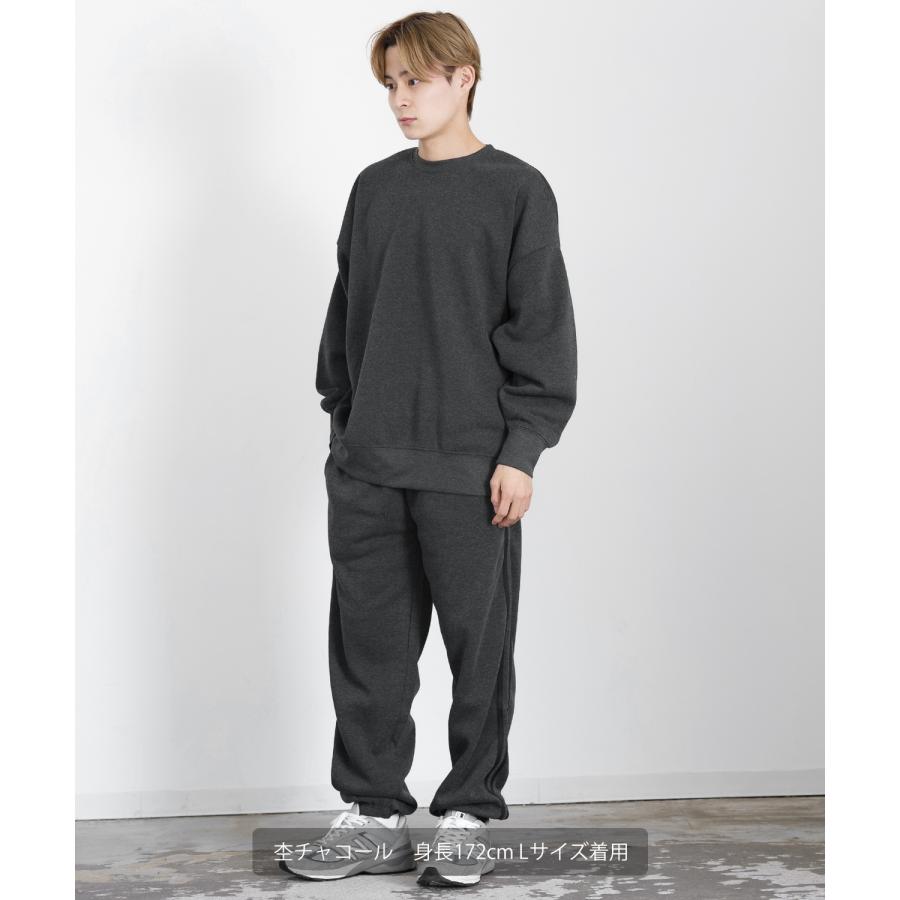 トレーナー メンズ コットンタッチ 裏起毛 無地 スウェット クルーネック ドルマンスリーブ オーバーサイズ 大きめ ストリート シンプル スケーター 韓国 | improves | 14