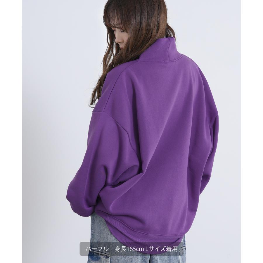 トレーナー メンズ コットンタッチ 裏起毛 無地 スウェット ハイネック ドルマンスリーブ オーバーサイズ 大きめ ストリート シンプル スケーター 韓国 | improves | 17