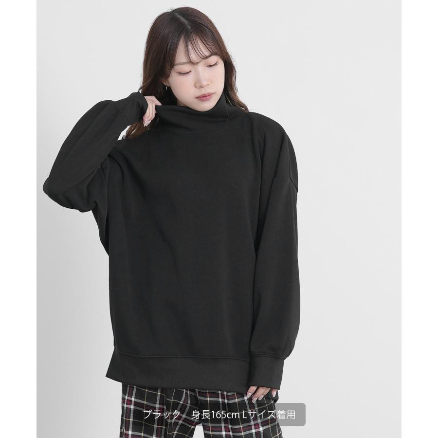 トレーナー メンズ コットンタッチ 裏起毛 無地 スウェット ハイネック ドルマンスリーブ オーバーサイズ 大きめ ストリート シンプル スケーター 韓国 | improves | 20