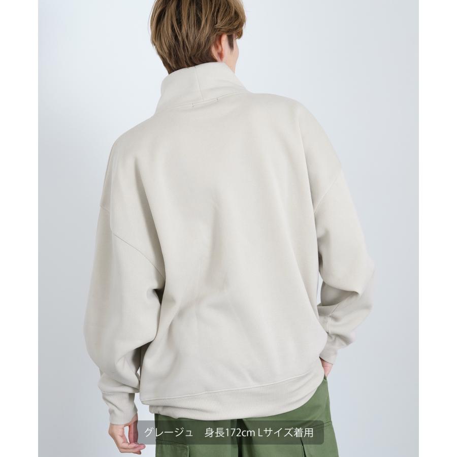 トレーナー メンズ コットンタッチ 裏起毛 無地 スウェット ハイネック ドルマンスリーブ オーバーサイズ 大きめ ストリート シンプル スケーター 韓国 | improves | 08