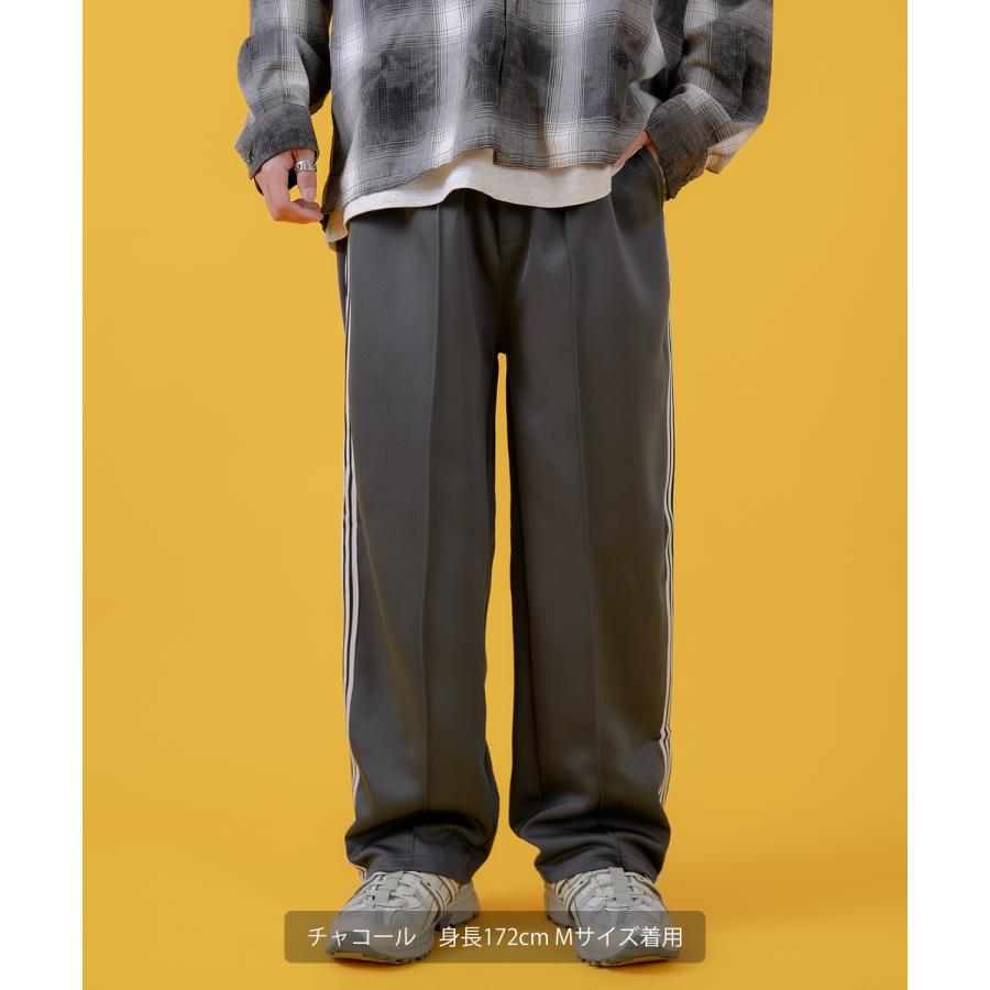 ジャージパンツ メンズ ワイドパンツ イージーパンツ センタープレス ピンタック 大きいサイズ ゆったり 古着MIX アメカジ ストリート スケーター カジュアル | improves | 05