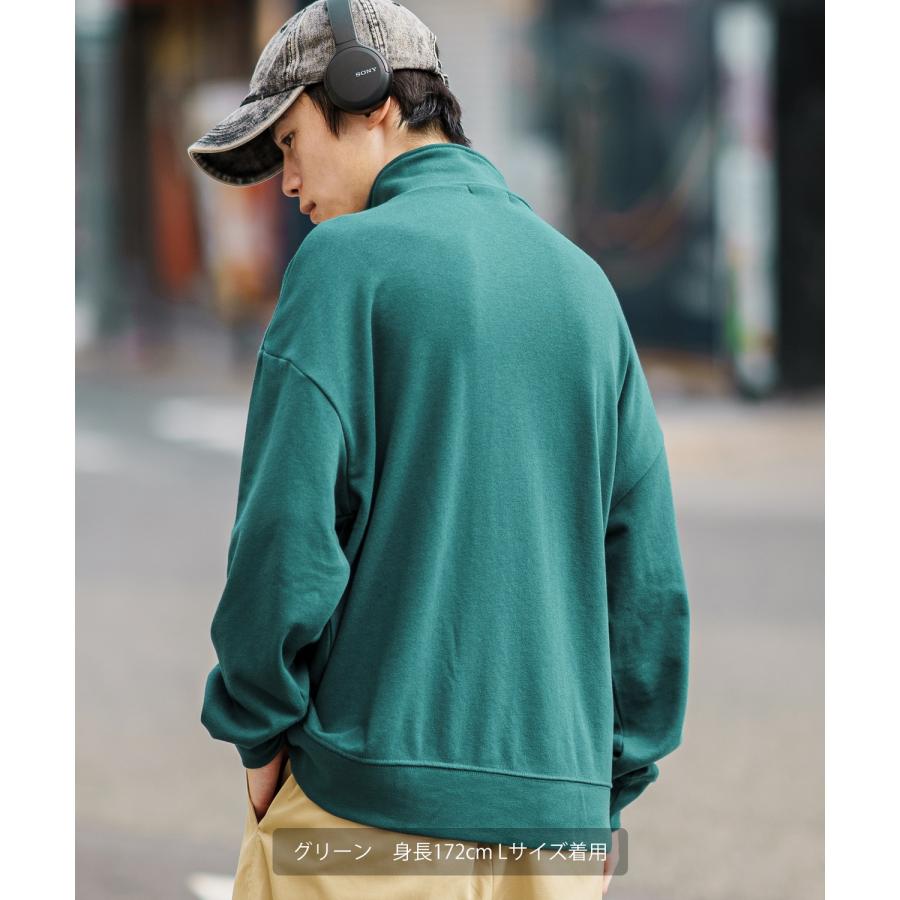 トレーナー メンズ ハーフジップ 裏毛スウェット カレッジロゴ 刺しゅう ツイルロゴ ビッグサイズ オーバーサイズ 古着MIX アメカジ ストリート スケーター | improves | 20