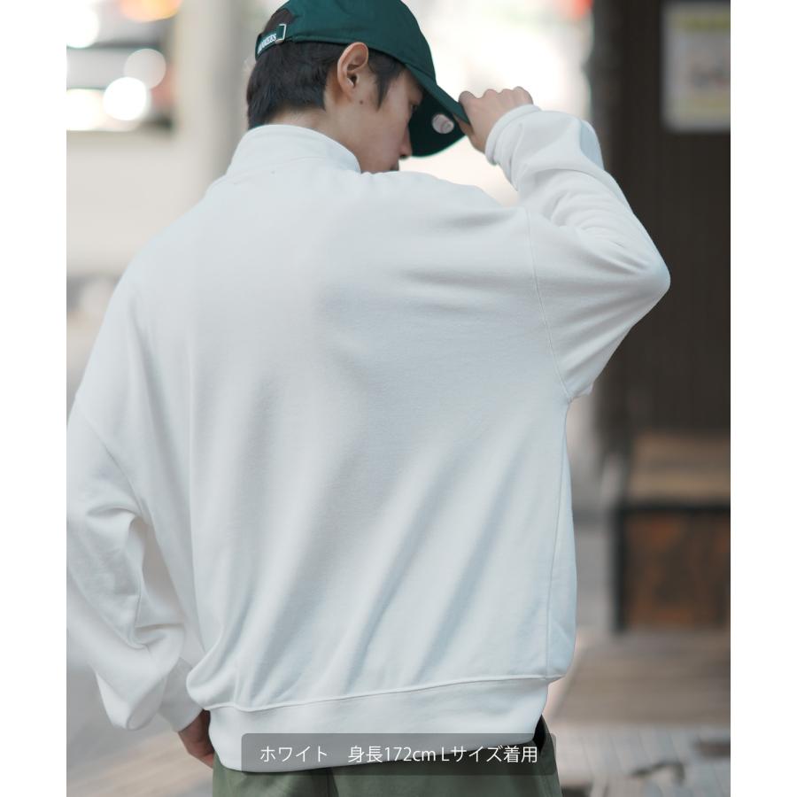 トレーナー メンズ ハーフジップ 裏毛スウェット カレッジロゴ 刺しゅう ツイルロゴ ビッグサイズ オーバーサイズ 古着MIX アメカジ ストリート スケーター | improves | 07