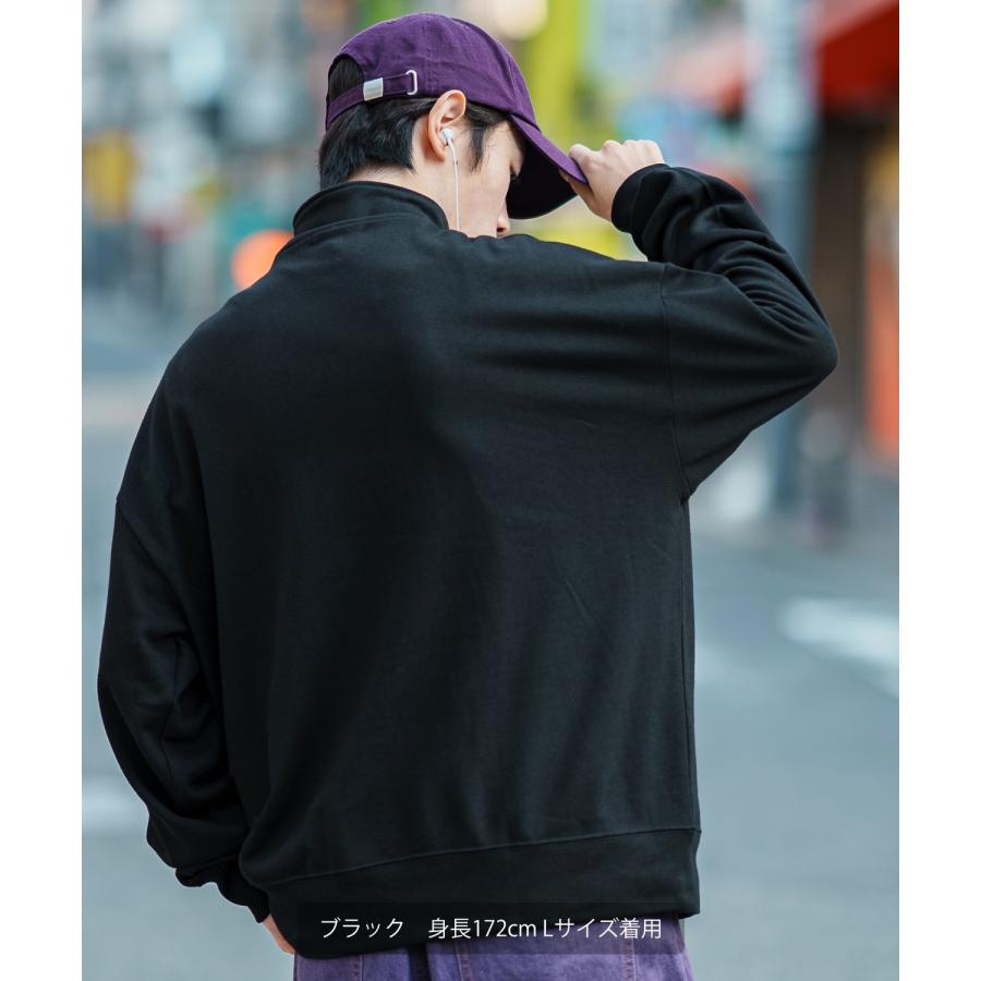 トレーナー メンズ ハーフジップ 裏毛スウェット カレッジロゴ 刺しゅう ツイルロゴ ビッグサイズ オーバーサイズ 古着MIX アメカジ ストリート スケーター | improves | 11