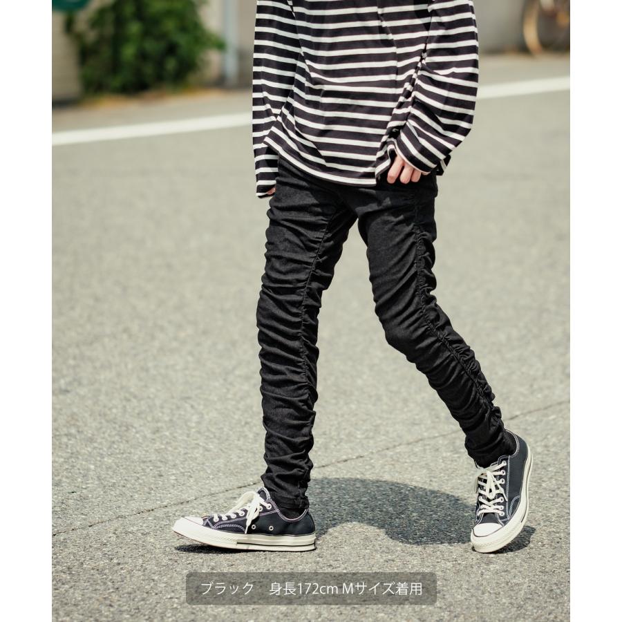 デニムパンツ メンズ スリムパンツ スキニー ストレッチ カラーデニム ジーンズ クシュクシュ 5P コットン ストリート アメカジ カジュアル 韓国ファッション | improves | 05