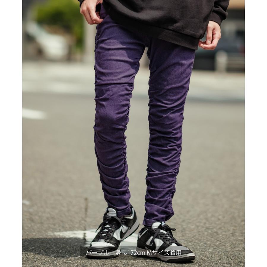 デニムパンツ メンズ スリムパンツ スキニー ストレッチ カラーデニム ジーンズ クシュクシュ 5P コットン ストリート アメカジ カジュアル 韓国ファッション | improves | 09