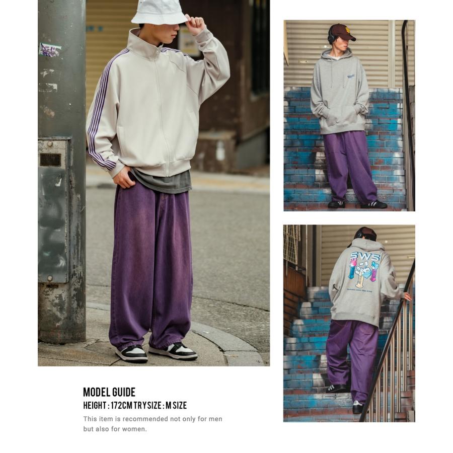 ワイドパンツ メンズ ワイドデニム カラーデニム ジーンズ バルーンシルエット コットン ストリート アメカジ カジュアル 韓国ファッション | improves | 21