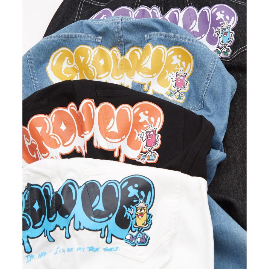 バギーパンツ メンズ ヒッププリント バックプリント ワイドパンツ デニム ツイル イージーパンツ ジーンズ タギング 大きめ アメカジ スケーター ストリート | improves | 18