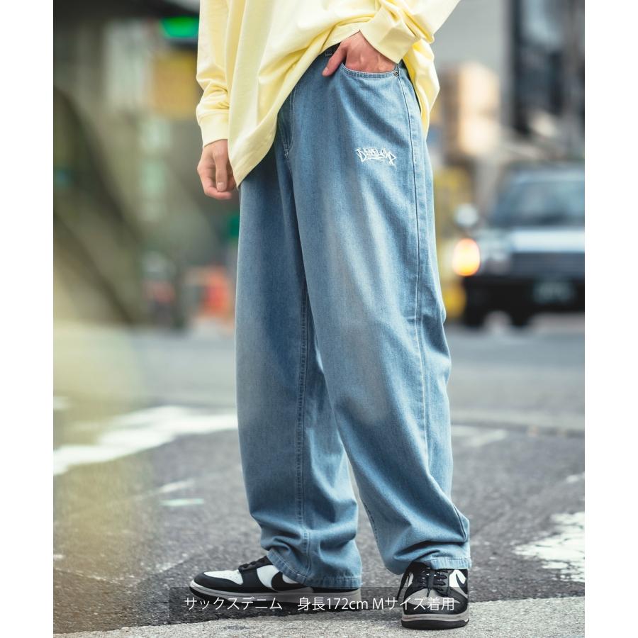 バギーパンツ メンズ ヒッププリント バックプリント ワイドパンツ デニム ツイル イージーパンツ ジーンズ タギング 大きめ アメカジ スケーター ストリート | improves | 05